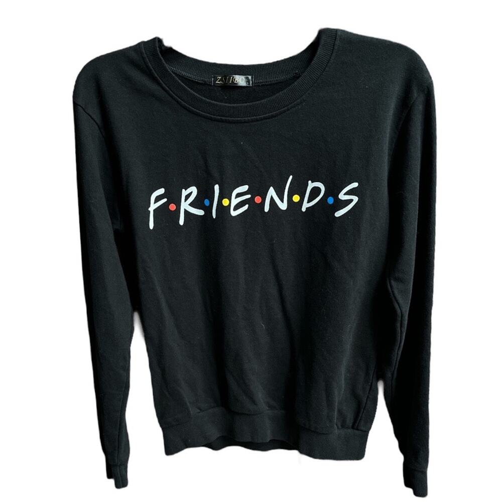 Friends Logo Graphic Sweatshirt Black Size Small